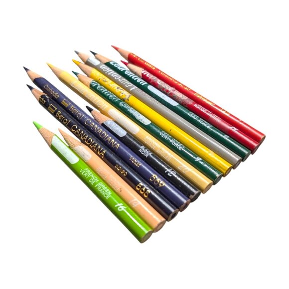 12 Vintage Berol Prismacolor & Laurentien Colored Pencils 80s-90s Artist - Picture 2 of 6